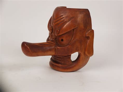 Authentic Japanese Wooden Tengu Mask 23O-254 - Etsy