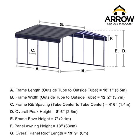 ARROW Metal Carport 12x20 Kit (CPHC122009) – www.MyPorchSwings.com