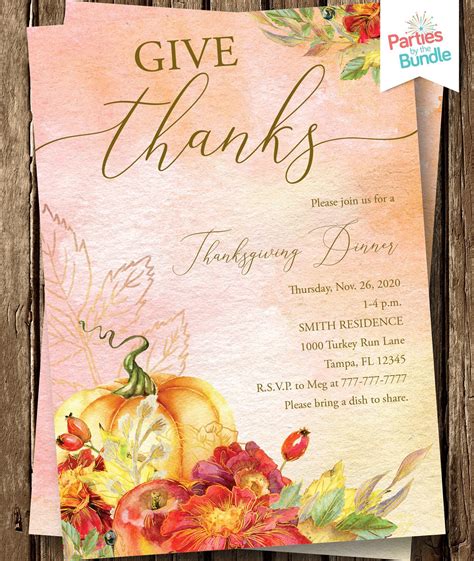 Inviting Your Friends And Family To Thanksgiving Dinner - Free Sample ...