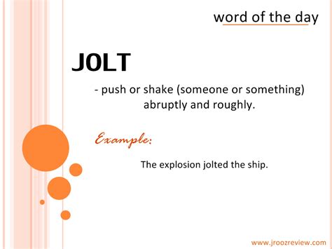 Word of the Day: Jolt - Learn English with Pictures