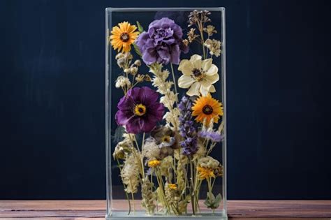 Premium AI Image | Pressed flowers displayed in a glass frame