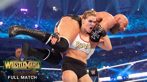 FULL MATCH - Ronda Rousey & Kurt Angle vs. Triple H & Stephanie ...