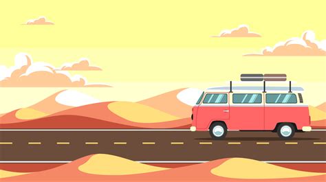 Desert Road Trip Vector 207535 Vector Art at Vecteezy