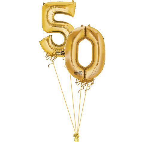 Gold Numbers 50 Bunch | Magic Balloons