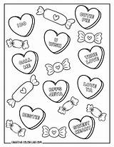 11 Candy Conversation Hearts Coloring Pages  Free PDF Printables sketch template