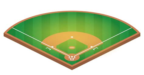 campo de béisbol isométrico. Ilustración plana del diseño del vector del campo de béisbol ...