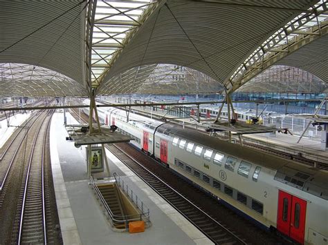 Leuven train station, view on platforms, Belgium European Tour ...