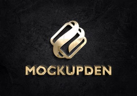 Free Gold Logo Mockup Vol 2 PSD Template - Mockup Den