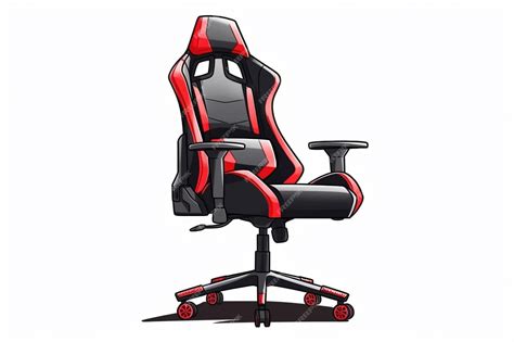 Premium AI Image | A red and black gaming chair with a black seat.