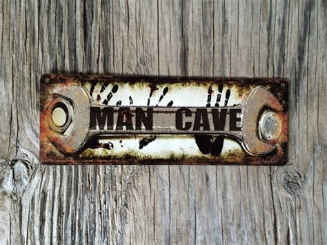 Vintage style Man Cave tin metal sign / rustic garage man cave