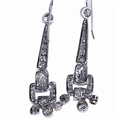 Art deco diamond drop earrings | DB Gems