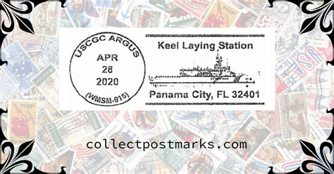 USCGC Argus (WMSM-915) Keel Laying, Panama City, Florida — 2020-04-28 – collectpostmarks.com