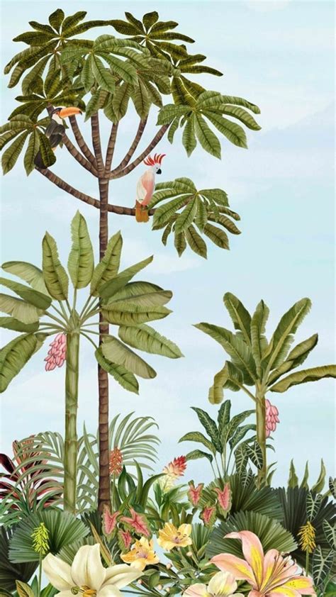 Tropical Plants and Flowers Painting