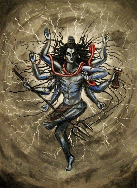 Download Shiv Tandav Shiva With Lightning Wallpaper | Wallpapers.com