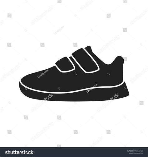 Black Silhouette Shoes Toddler Shoes Walking Stock Vector (Royalty Free ...