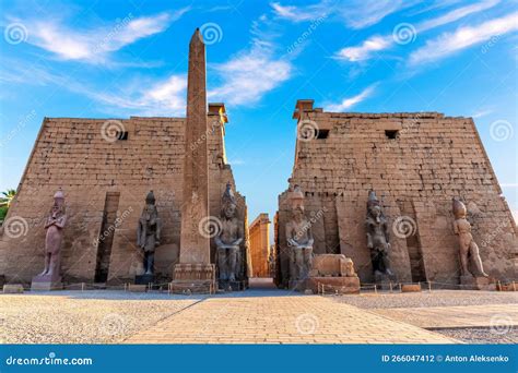 Luxor Temple Main Entrance, First Pylon with Obelisk, Egypt Editorial ...