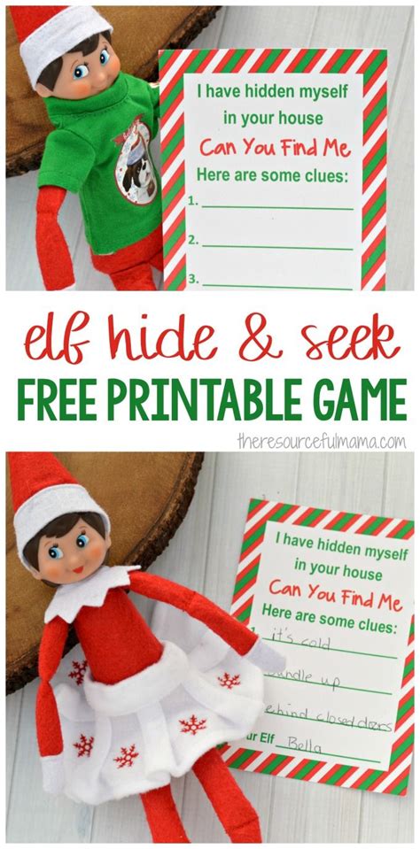 Elf on the Shelf Activity {Printable Hide & Seek Game} | Elf on the ...