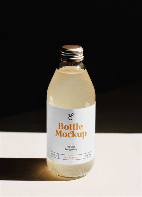 Glass Bottle Free Mockup — Free Mockup World