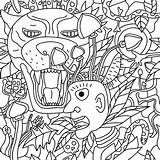 Alien Psychedelic Coloring Page  Free Printable Pages For Kids sketch template