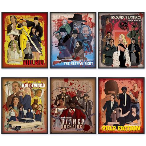 Buy Pulp Fiction s Retro Room Decor - 11x14" Set of 6 NOFRAME, Quentin ...