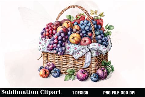 Fruits in Basket Clipart PNG Graphic by Vertex · Creative Fabrica