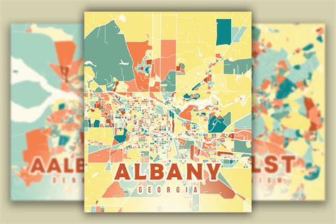 Albany Georgia Colorful Map Graphic by Poster Boutique · Creative Fabrica