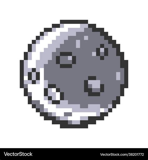 Pixel moon for 8 bit game assets Royalty Free Vector Image