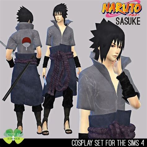 Naruto Sasuke Uchiha Cosplay Set for The Sims 4 by Cosplay Simmer | Spring4sims | Sims 4 anime ...