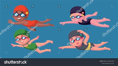 Cartoon Vector Swimmer Various Swimmer Set Stock Vector (Royalty Free) 2212052501 | Shutterstock