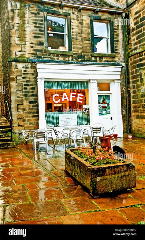 Sids Cafe, TV location for Last of the Summer Wine series, Holmfirth, West Yorkshire, England ...