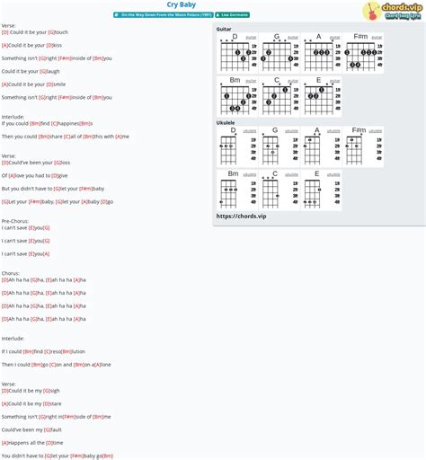 Chord: Cry Baby - tab, song lyric, sheet, guitar, ukulele | chords.vip