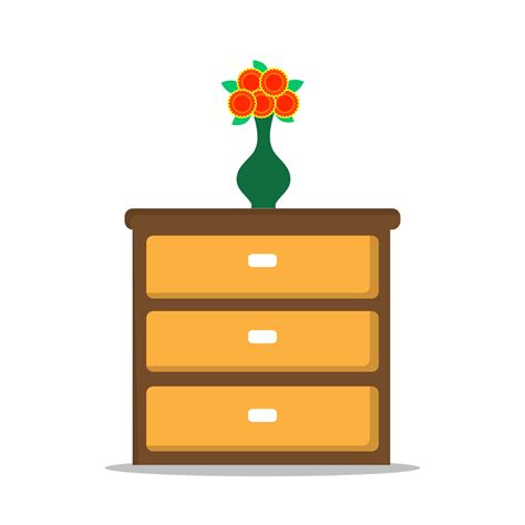 Furniture cabinet, home drawer, table design flat vector illustration ...