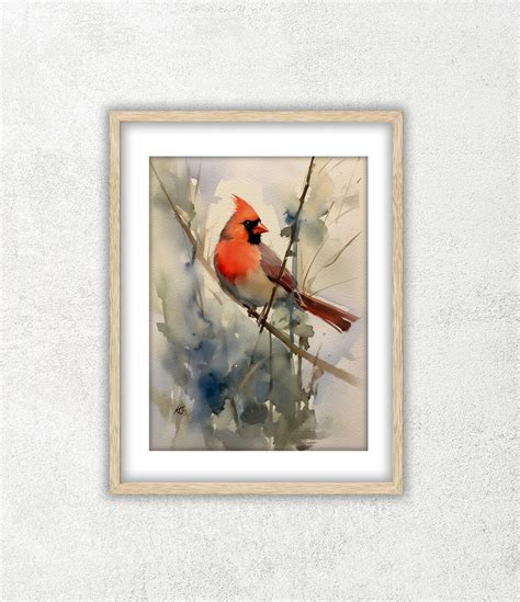 Cardinal Watercolor Printable-1 Wall Art Digital - Etsy