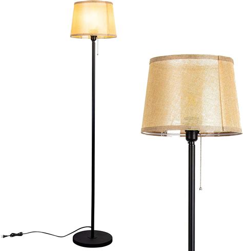 Lightdot Floor Lamps for Living Room, Modern Tall Standing Lamp with LED Bulb Fabric Shade ...