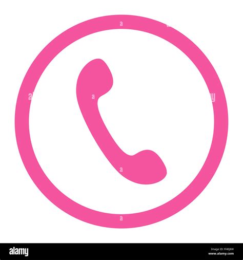 Phone flat pink color rounded raster icon Stock Photo - Alamy