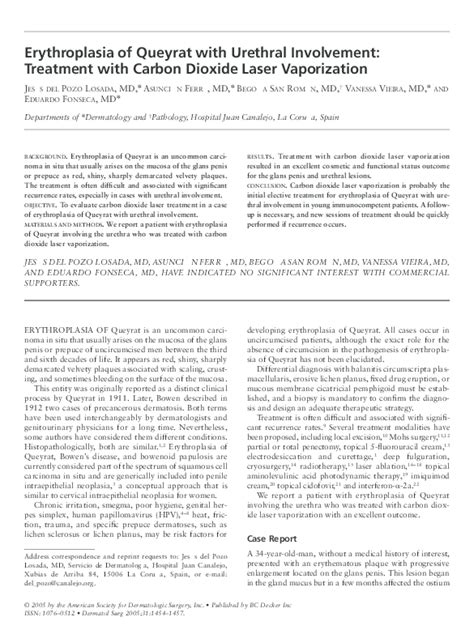 (PDF) Erythroplasia of Queyrat with Urethral Involvement | Vanessa ...