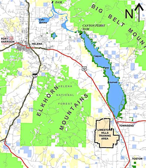 Map of the Limestone Hills Training Area west of Townsend, MT, USA.... | Download Scientific Diagram