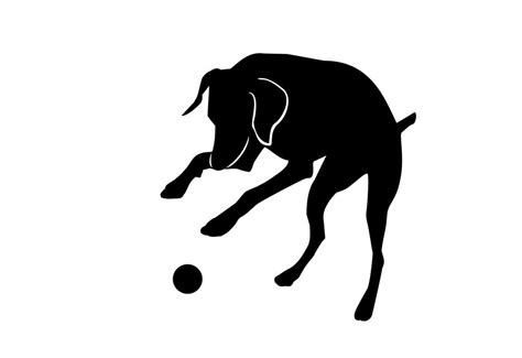 Silhouette of Dog Pouncing on Ball | Clip Art of Dogs