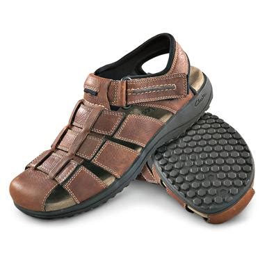 Men's Clarks® Jensen Fisherman Sandals, Brown - 132862, Sandals & Flip Flops at Sportsman's Guide