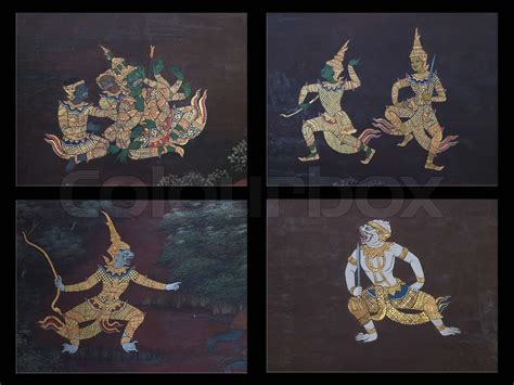 ramayana painting set | Stock image | Colourbox