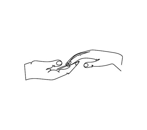 Holding hand continuous line draw design illustration. Sign and symbol ...