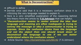 Theory of Deconstruction with Examples | PPT