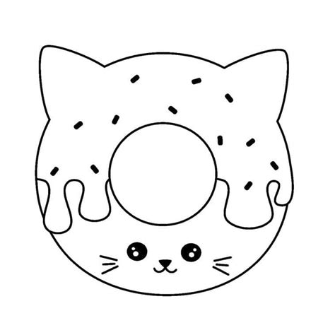 Donut Kitten coloring page - Download, Print or Color Online for Free