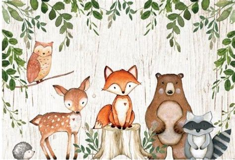 Forest Animals backdrop party Photography party banner 7ft x 5ft ...