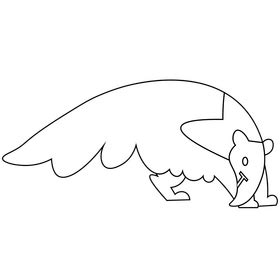 Cartoon anteater cool black and white clipart