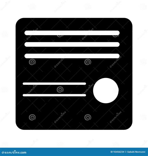 Diploma Simple Vector Icon. Black and White Illustration of Diploma. Solid Linear Education Icon ...