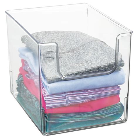 Wide Plastic Closet Storage Organizer Bin - 10" x 8" x 7.75" | Closet storage bins, Storage ...