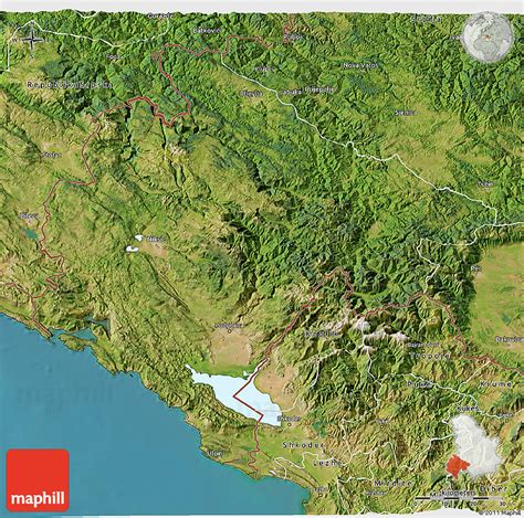 Satellite 3D Map of Crna Gora