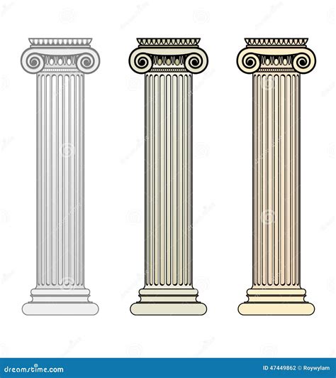 Ionic Column stock vector. Illustration of decor, athens - 47449862