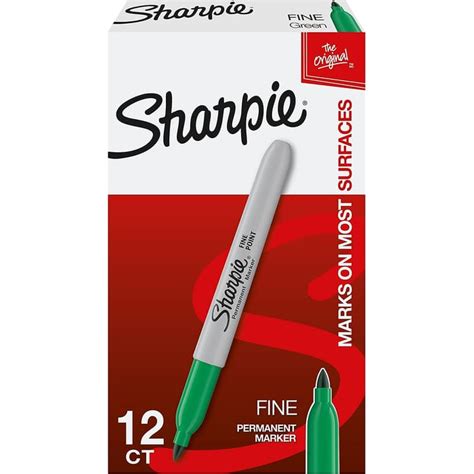 Sharpie Permanent Marker Fine Point Green 12 Count - Maison Handal